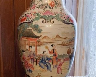 Lot #105 - $300 - Large Chinese Porcelain Famille Rose Vase (18.75" H)