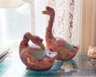 Lot #124 - $45 - Pair of Ceramic Goose Figurines, Andrea by Sadek, Made in Japan 