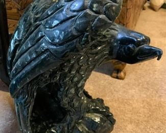 Lot #139 - $300 - Eagle Stone Carving / Sculpture (15" H)