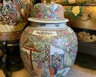 Lot #141 - $300 - Large Chinese Porcelain Famille Rose (27" H)