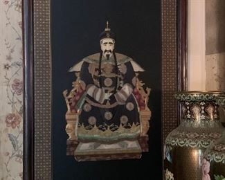 Lot #161 - $200 for Pair - Pair of Chinese Relief Wall Hangings, Emperor & Empress (30" L x 48" H, faux stone)