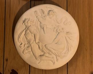 Lot #182 - $30 - Plaster Relief Plaque / Wall Hanging (10" dia.)