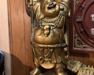 Lot #198 - $40 - Large Gold Plastic Buddha Statue (35" H)