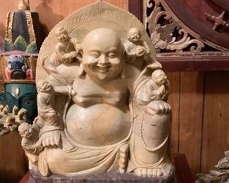 Lot #204 - $150 - Chinese Soapstone Carving, Buddha (9.5" L x 5" W x 11.5" H)