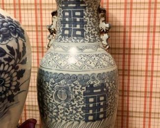 Lot #211 -  $500 - Antique Asian Porcelain Vase (16.75" H)