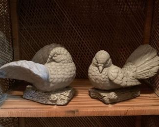 Lot #214 - $35 for Pair - Pair of Concrete Bird Statues 