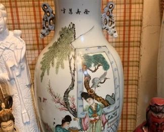 Lot #216 - $750 - Antique Porcelain Poetry Vase (17" H)