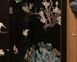Chinese Black Lacquer Folding Screen (This item is NOT for sale online.  You must purchase it in person at the sale.)