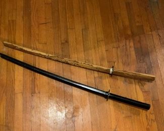 Lot #250 - $40 for Pair - Pair of Wooden Practice Swords (40" L)