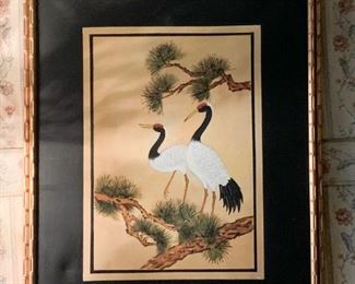 Asian Artwork, Cranes  (This items is NOT available online.  It must be purchased at the sale.)
