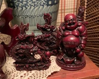 Hard Resin Asian Figurines, Buddha, Dragons (These items are NOT available online.  They must be purchased at the sale.)