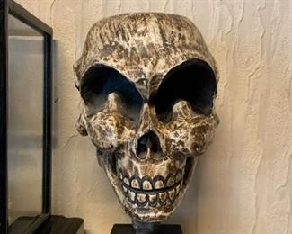 Carved Skull Sculpture (NOT available online.  Must be purchased at the sale.)