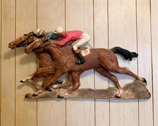 Resin Wall Hanging / Wall Art, Horse Racing (NOT available online.  Must be purchased at the sale.)