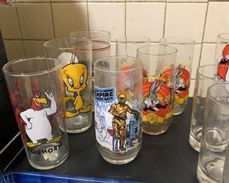 Vintage Glassware / Glasses (Star Wars, Looney Tunes, Etc.) NOT available online.  Must be purchased at the sale.