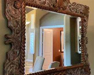 Lg Hand Carved Rustic Mirror	54x64x3in	HxWxD	PT102