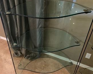 #2 Contemporary Italian Curved Glass Display Shelf Unit	72x36.75x32	HxWxD	PT107