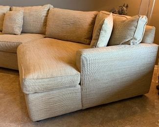 Rowe Furniture Fabric Double Chaise Sectional Sofa Couch	35in H x 36in D 191 long 64in D at deepest	HxWxD	PT109
