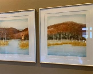 2pc *Signed* Lithio Harvey Kidder “Birch Grove” “Birch Marsh”	37x35in	HxWxD	PT113