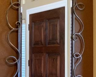 Huge Artist Made Metal Scroll Entry Way Mirror 72x36x2in HxWxD PT125
