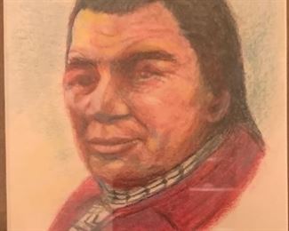Original Art Cheyenne Native American Britton	19x17		PT129