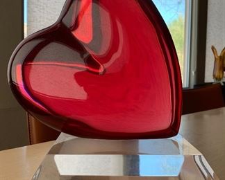 *Signed* Haziza Red Loving Heart Sculpture Lucite Acrylic Art Sculpture	11x10.5x8in	HxWxD	PT165