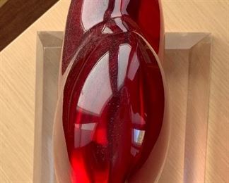 *Signed* Haziza Red Loving Heart Sculpture Lucite Acrylic Art Sculpture	11x10.5x8in	HxWxD	PT165