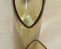 3pc elliptical shape Glass Vases unsigned 6.5x5.75x2.75in HxWxD PT170