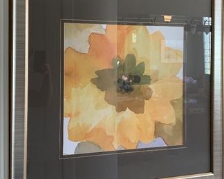 Flower Watercolor Decor Art 34x34in HxWxD PT195