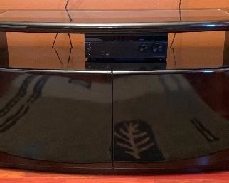 Contemporary Black Lacquer Media Cabinet/Console 32x86x23in HxWxD PT210