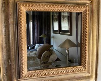antique carved wood mirror 29 inches	29”x29”x 5		D714-13