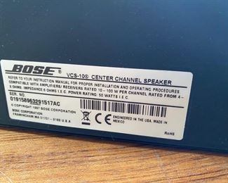 BOSE - VCS-10 - Center Channel Speaker - Black -	21x6x3 inches		D714-19