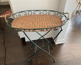 Natural Wicker and wrought iron tea/drinks cart