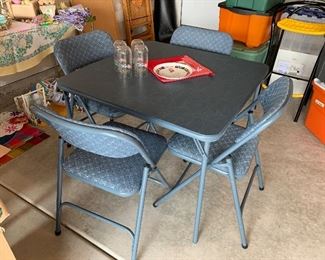 LIKE NEW- Card table and 4 chairs