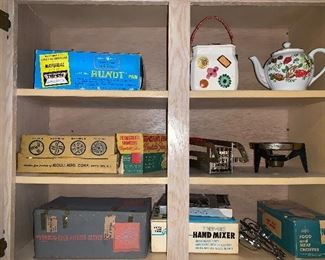 Vintage items in the boxes
