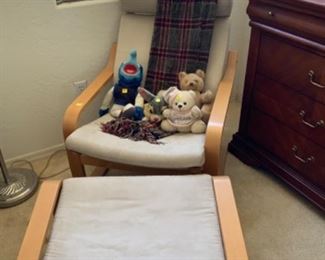 Easy chair with ottoman