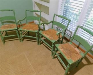 Set of Wicker Bottom Chairs