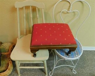 Two Chairs & Footstool