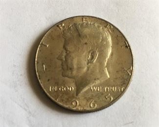 40 percent silver Kennedy 1965 half dollar