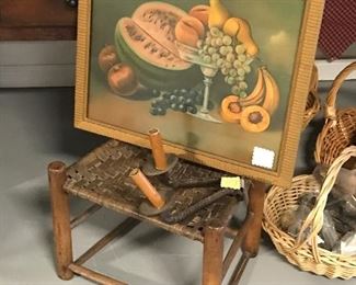 Primitive chair & fruit print
