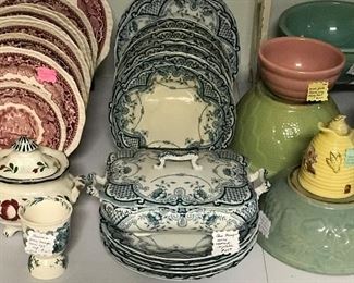 Transferware: Red and blue
