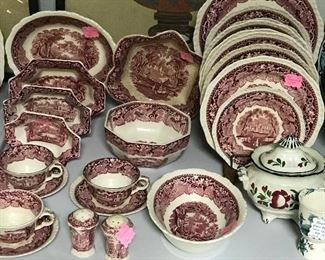 Red transferware: unusual pieces