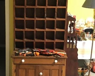 Primitive cabinet w/cubby holes