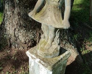 Concrete pedestal & girl