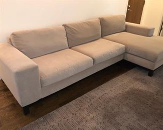 Upholstered sectional with chaise....