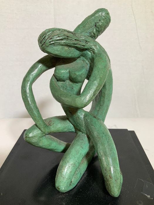Modernist Figural Abstract Bronze Sculpture