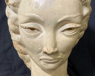 Large Modernist Plaster Medusa Sculpture Bust