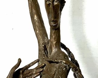 Large Modernist Bronze Nude Abstract Figure