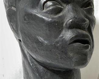 Mid Century Figural Plaster Sculpture Male Head