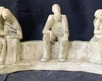 Multi Figure Men and Women Plaster Sculpture 1961