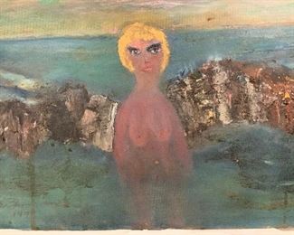 Nude Woman in a Landscape Painting 1977